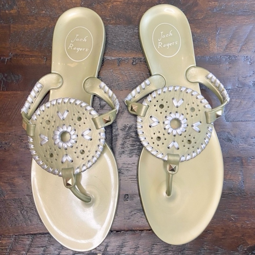 Jack Rogers Georgia Jelly Sandal Metallic Gold Women’s 10